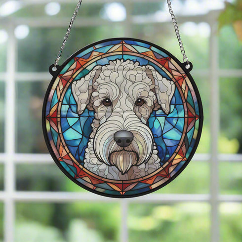 Bedlington Terrier Stained Glass Effect Suncatcher